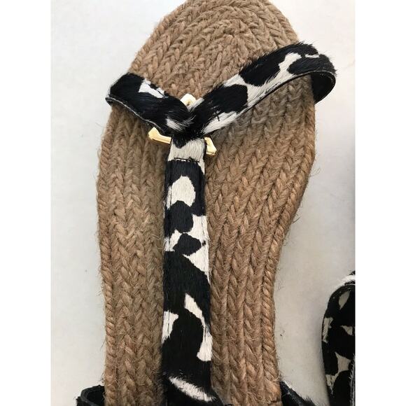 Schutz Sandalia Salto Baixo Platform Jute Animal Print Sandals - Picture 12 of 12